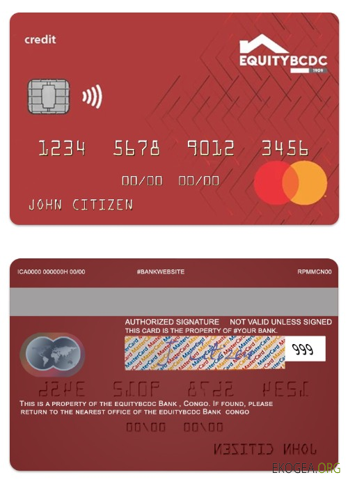 Congo EquityBCDC carte de crédit bancaire mastercard